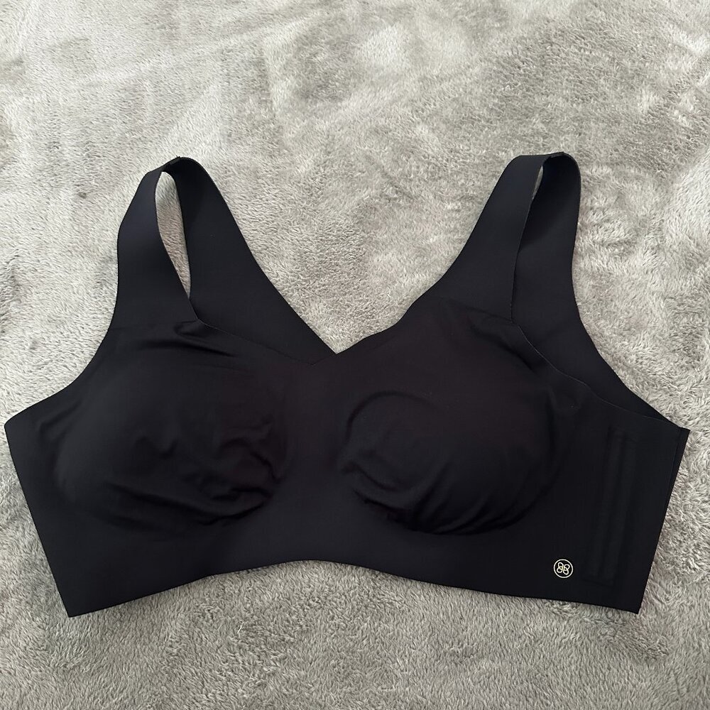 Honeylove Black V-Neck Softform Bra Women's size 2X 2XL Pads Included
